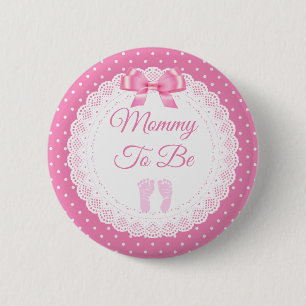 Mamma att vara Rosa Baby Shower Knapp