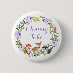 Mamma att vara - Skogsbebisstöt Button Lilac Knapp