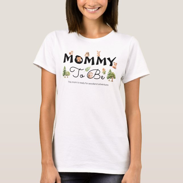 Mamma att vara Woodland Boy Baby Shower T Shirt (Framsida)