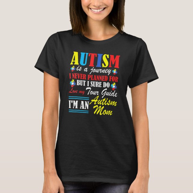 Mamma Autism Acceptans Autism Är En Resa T Shirt (Framsida)
