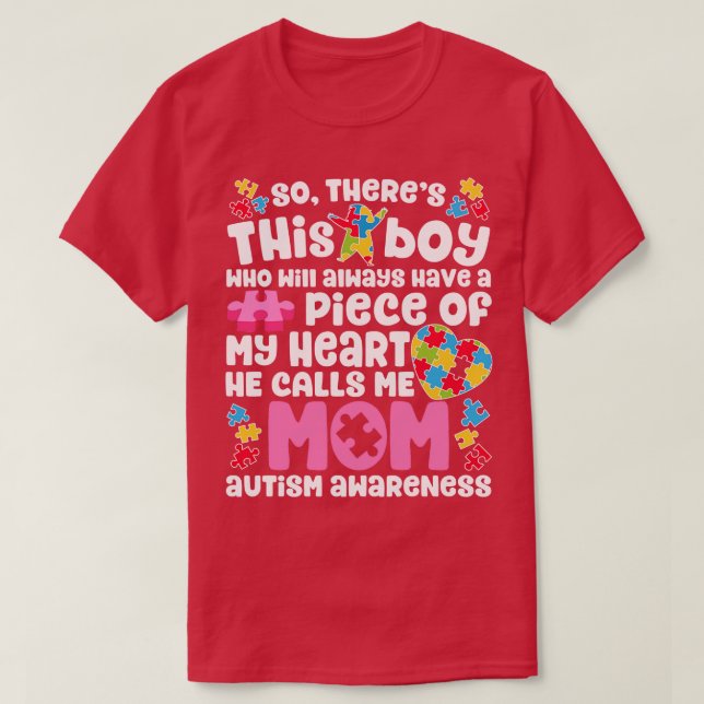 Mamma Autism för manar Women Boys Girls Kids Lärar T Shirt (Design framsida)