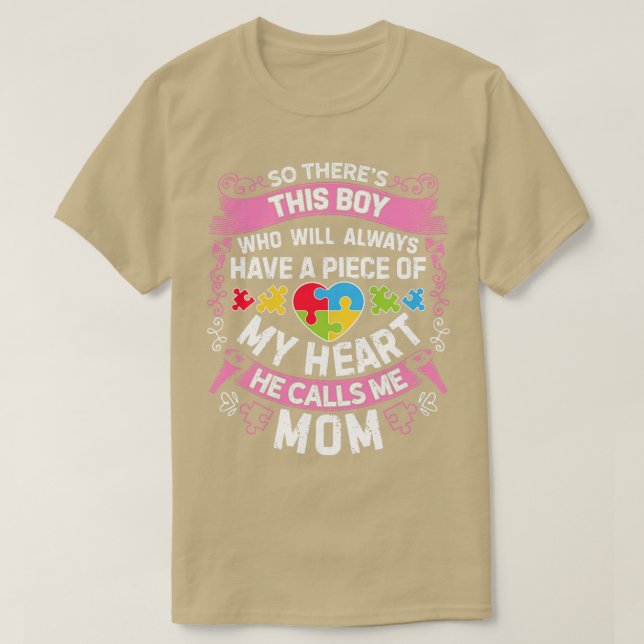Mamma Autism för manar Women Boys Girls Kids Lärar T Shirt (Design framsida)