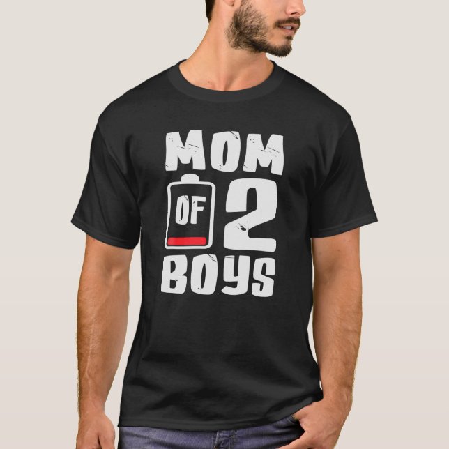 MAMMA AV 2 BOYER FRÅN Son Mors dag-födelsedagskvin T Shirt (Framsida)