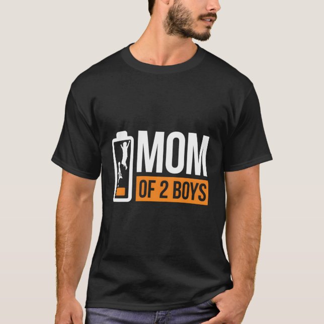 Mamma av 2 lågbatteri t shirt (Framsida)