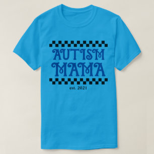 mamma av autism med anpassningsbar fastställd år t shirt