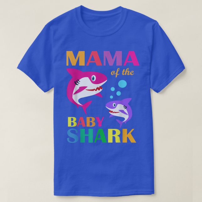 Mamma av Baby-dagshajen Mamma Shark Mammor T Shirt (Design framsida)