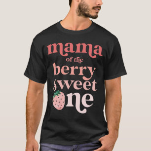 Mamma av Berry Sweet One Strawberry First Birth T Shirt