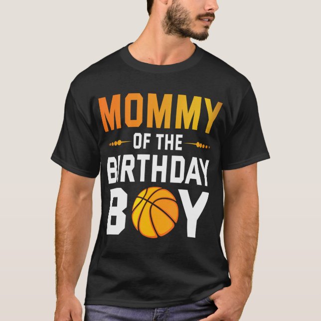 Mamma av Birthday Basketball Player Boy Lycklig T Shirt (Framsida)