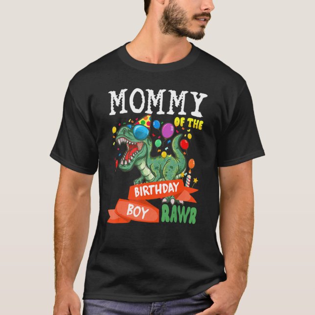 Mamma av Birthday Boy Shirt Dinosaur Raptor Fu T Shirt (Framsida)