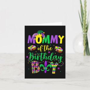 Mamma av Birthday Boy Shirt Mardi Gras Mamma M Kort