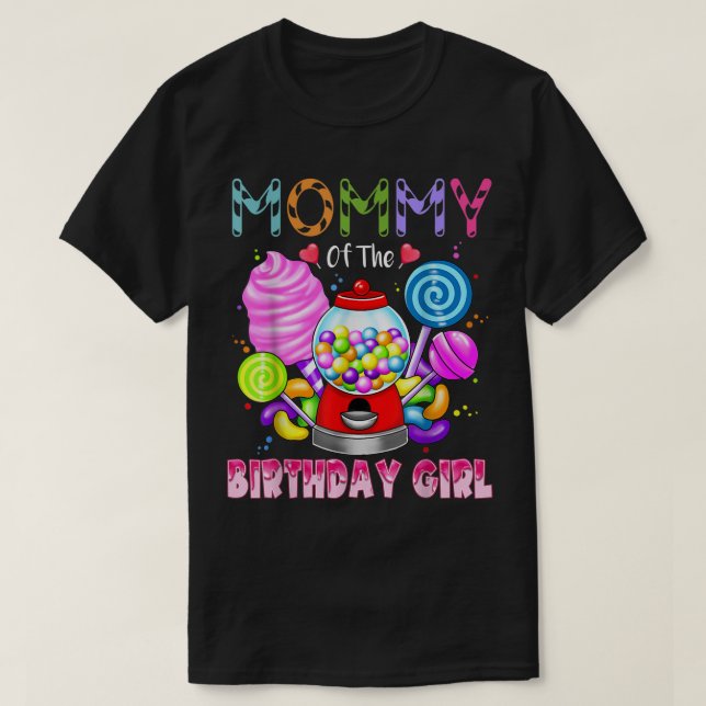 Mamma av Birthday Girl Candyland Candy Birthda T Shirt (Design framsida)