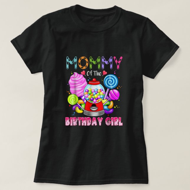 Mamma av Birthday Girl Candyland Candy Birthda T Shirt (Design framsida)