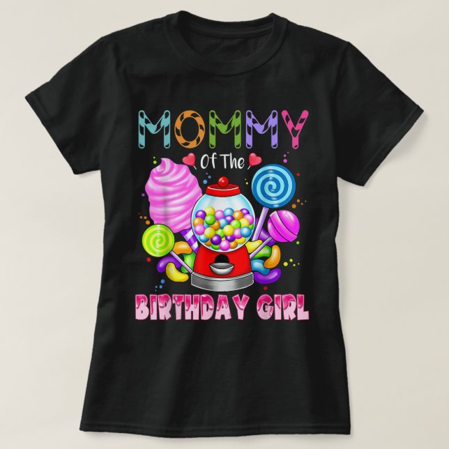 Mamma av Birthday Girl Candyland Candy Birthda T Shirt (Design framsida)
