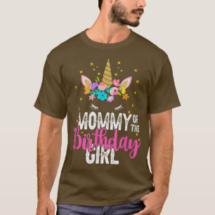Mamma av Birthday Girl Far ger Unicorn Bir T Shirt