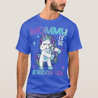 Mamma av Birthday Girl Flossing Unicorn Mamma Mo T Shirt