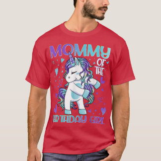 Mamma av Birthday Girl Flossing Unicorn Mamma Mo T Shirt
