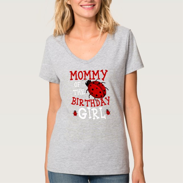 Mamma av Birthday Girl Ladybug Bday Party T Shirt (Framsida)