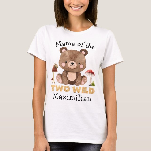 Mamma av björndagen i två Vilder T Shirt (Framsida)