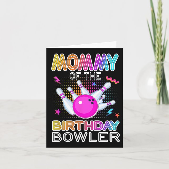 Mamma av Bowlareare dagen Bday Bowling Party Ce Kort (Framsida)