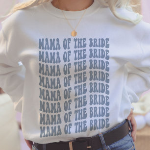 Mamma av Bride Dusty Blue Matching Brudens sida T Shirt
