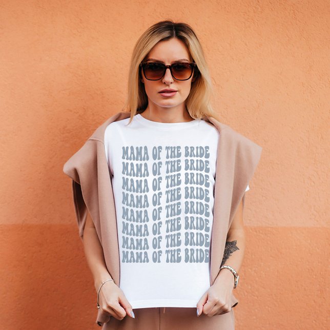 Mamma av Bride Dusty Blue Matching Brudens sida T Shirt (Skapare uppladdad)