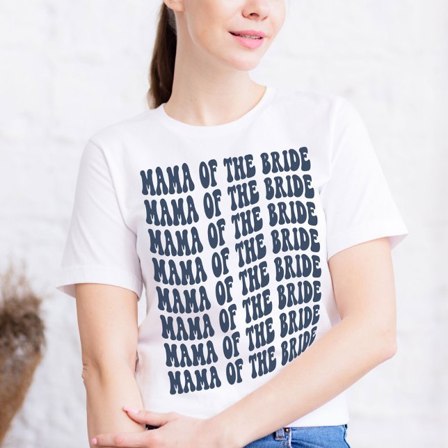 Mamma av Bride Navy Blue Matching Brudens sida T Shirt (Skapare uppladdad)