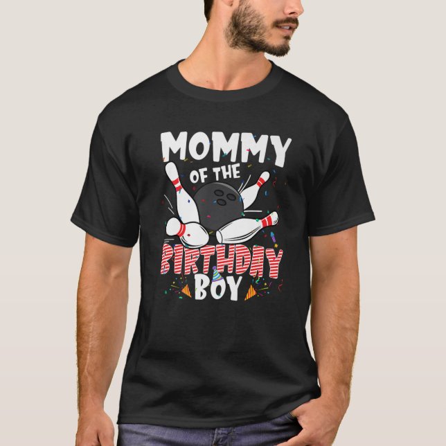 Mamma av den Bowlareare familjen för födelsedagsba T Shirt (Framsida)