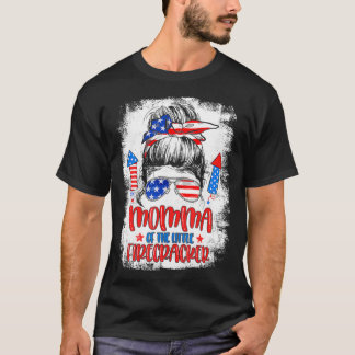 Mamma av den lilla brandmannen 4:e juli-födelsedag t shirt