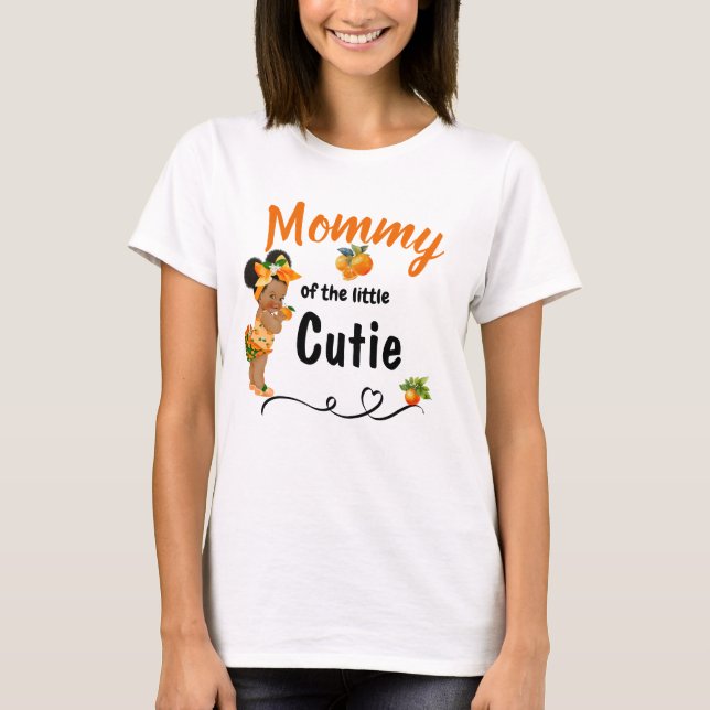 Mamma av den lilla Cutie Baby Shower Shirt T Shirt (Framsida)