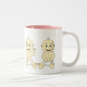Mamma av den tvilling- babykaffemuggen Två-Tonad mugg