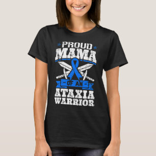 Mamma av en Ataxi Warrior Awareness Ribbon Dystaxi T Shirt