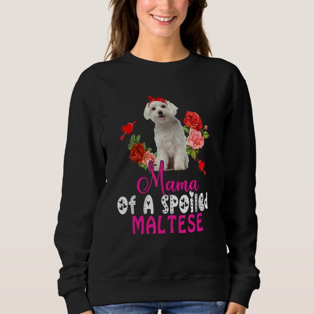 Mamma av en fläckad maltesisk kute maltesisk Hund  T Shirt (Framsida)