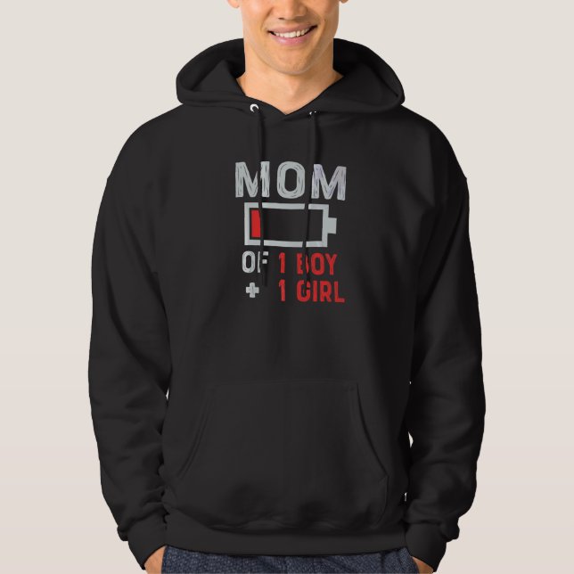 Mamma av en pojke från dottern eller Son Mor Hoodie (Framsida)