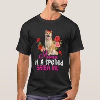 Mamma av en skikt Shiba Inu Cute Shiba Inu Bow Tie T Shirt
