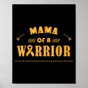 Mamma av en "Warrior Child Cancer Ribbon Awarenes" Poster