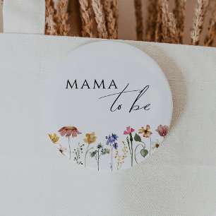 Mamma av färgad Wildblomma Knapp