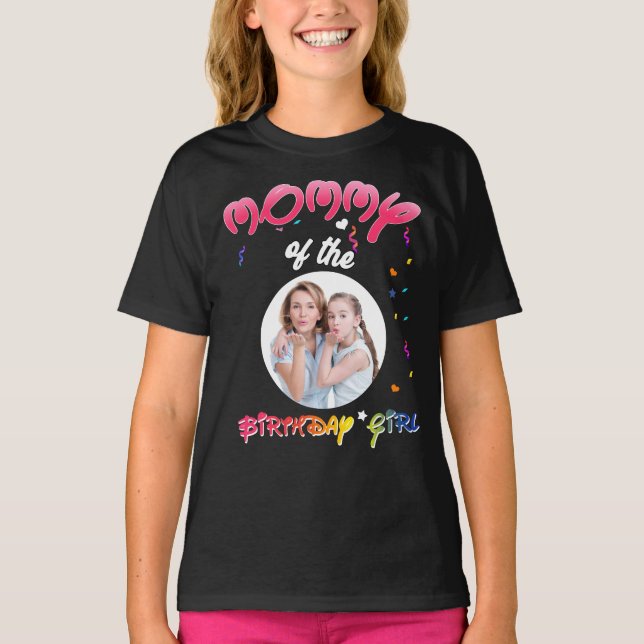 Mamma av födelsedag i Personligen Birthday Girl T Shirt (Framsida)