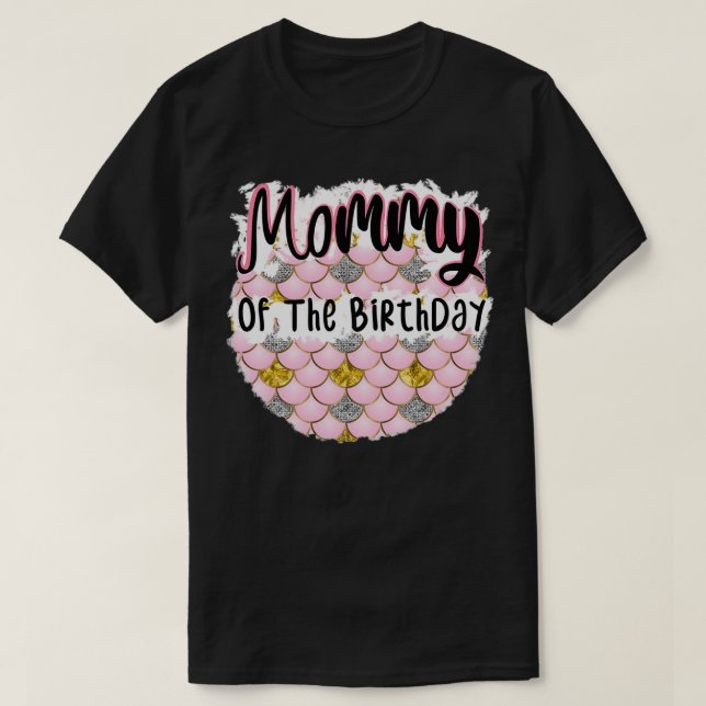 Mamma av födelsedag Sjöjungfru för v3 T Shirt (Design framsida)