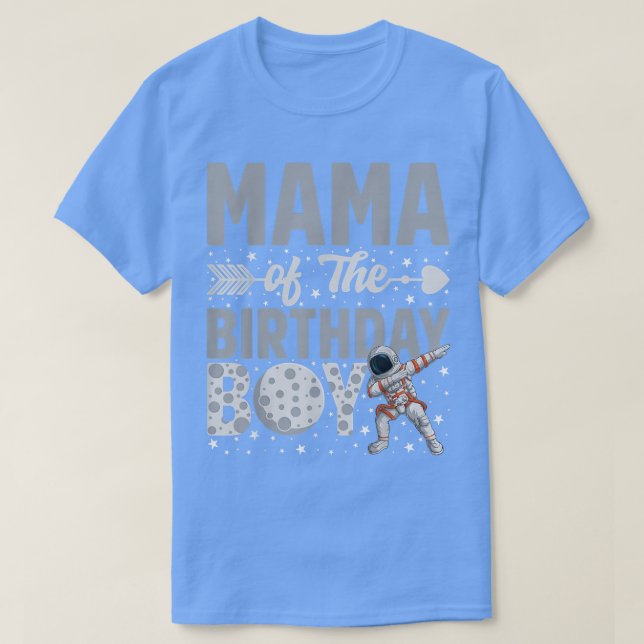 Mamma av födelsedagsdagen Astronaut Boy Space Them T Shirt (Design framsida)