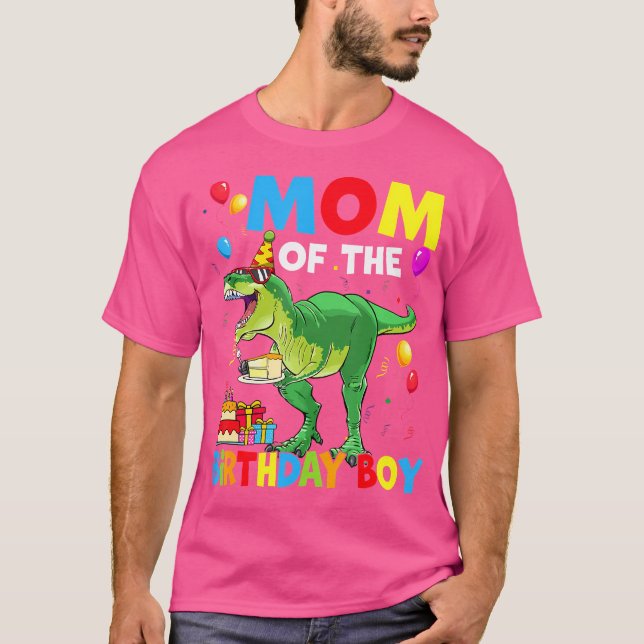 Mamma av födelsedagsdagen: Dinosaur Birthday Part T Shirt (Framsida)