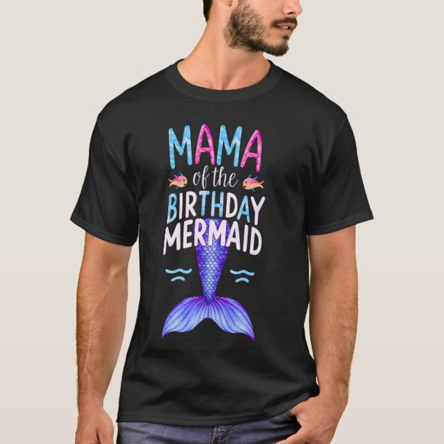Mamma av födelsedagsdagen Sjöjungfru KVINNOR Mamma T Shirt (Framsida)