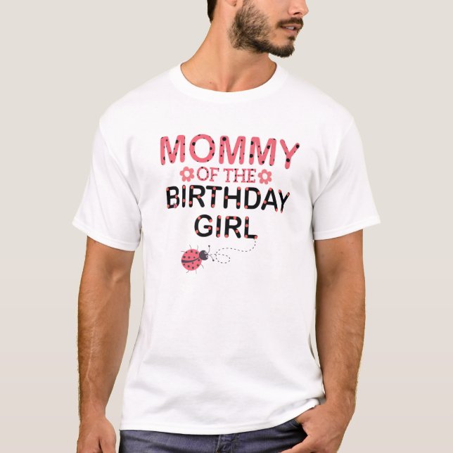 Mamma av födelsedagsflickans familj Matching Ladyb T Shirt (Framsida)
