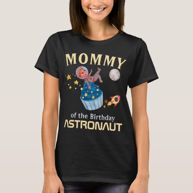 Mamma av födelsedagsmatchen för astronaut t shirt (Framsida)