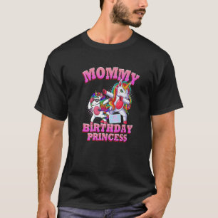 Mamma av födelsedagspaktusen Dabbing Unicorn Gir T Shirt