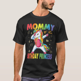 Mamma av födelsedagspaktusen Dabbing Unicorn Gir T Shirt