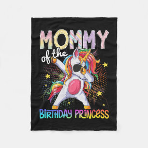 Mamma av födelsedagspaktusen Unicorn Dabbing Fleecefilt