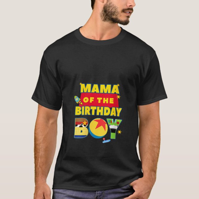 Mamma av födelsedagspojken Leksak Familly Matchi T Shirt (Framsida)