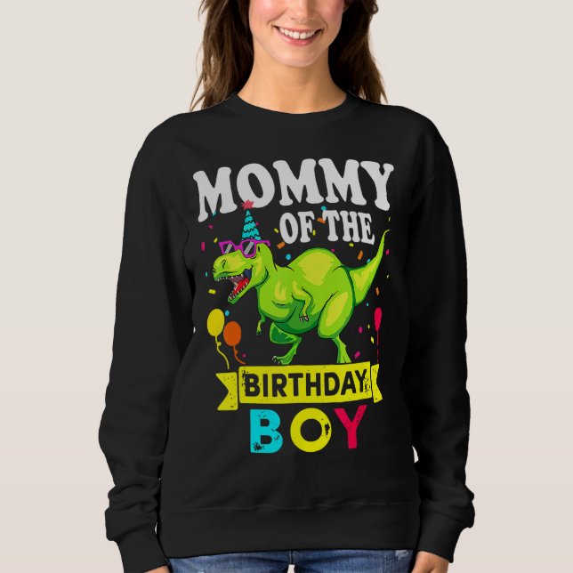 Mamma av födelsedagspojken Rex Rawr Dinosaur Birth T Shirt (Framsida)
