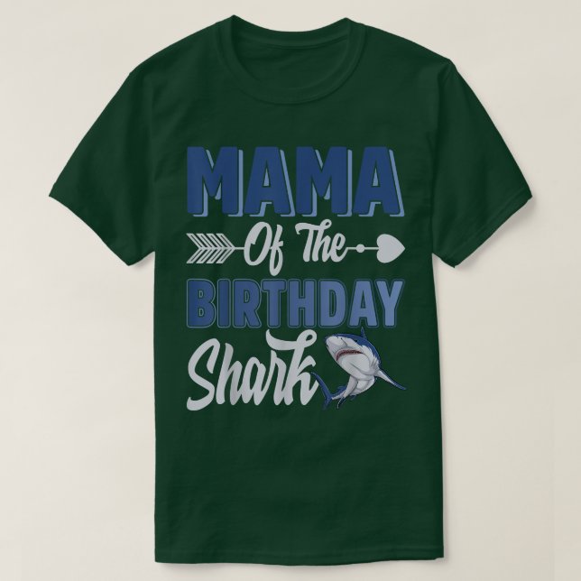 Mamma av födelsedagstjejsaren Shark Ocean Matching T Shirt (Design framsida)