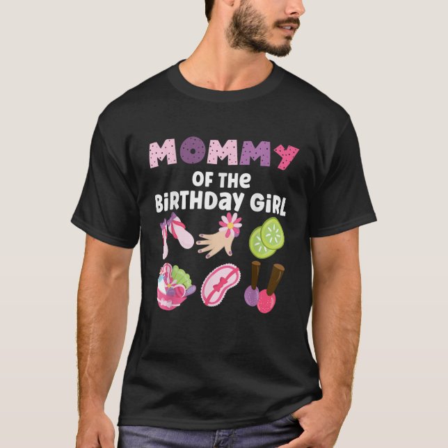 Mamma av födelsedagstjuven Spa Thecks Girls Party T Shirt (Framsida)
